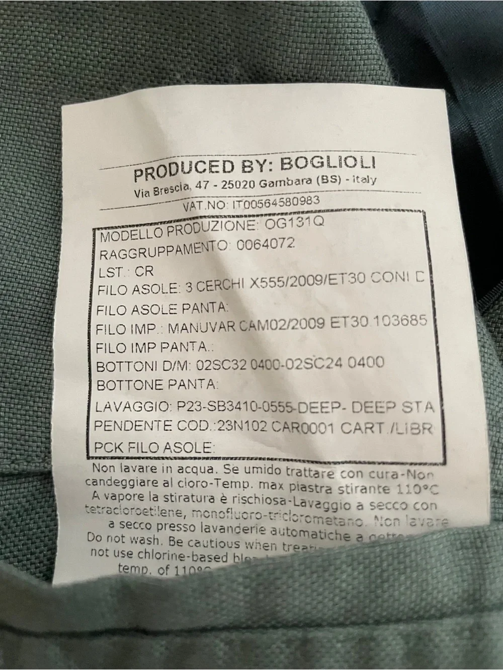 Boglioli men’s linen chore jacket EU size 48